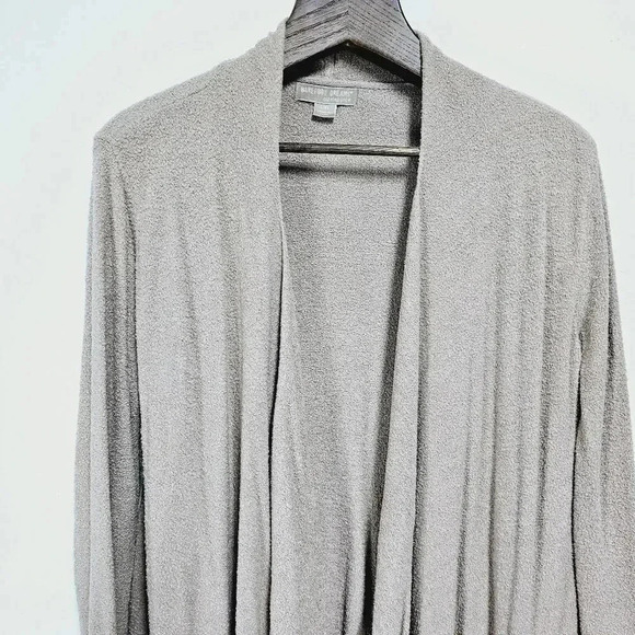 Barefoot dreams tan super soft open front waterfall sweater l/xl - Picture 4 of 10